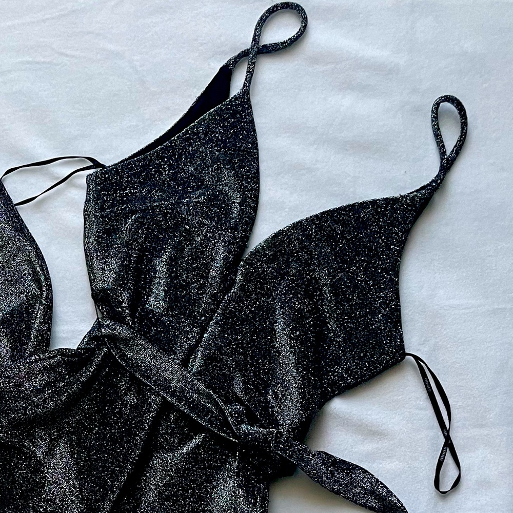 Forever 21 black glittery jumpsuit